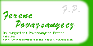 ferenc povazsanyecz business card